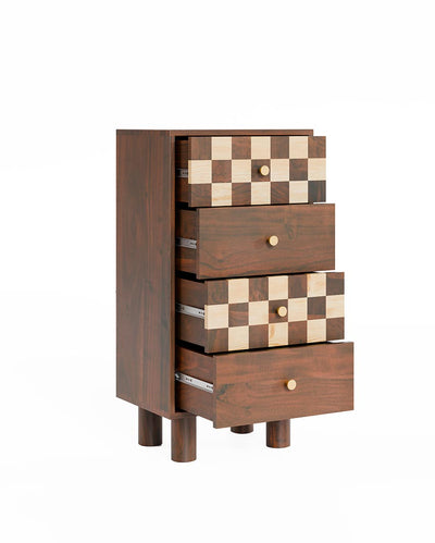 Classic Brown Chess Four Drawer Dresser | 21 x 15 x 41 inches