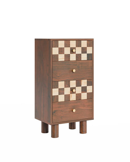 Classic Brown Chess Four Drawer Dresser | 21 x 15 x 41 inches