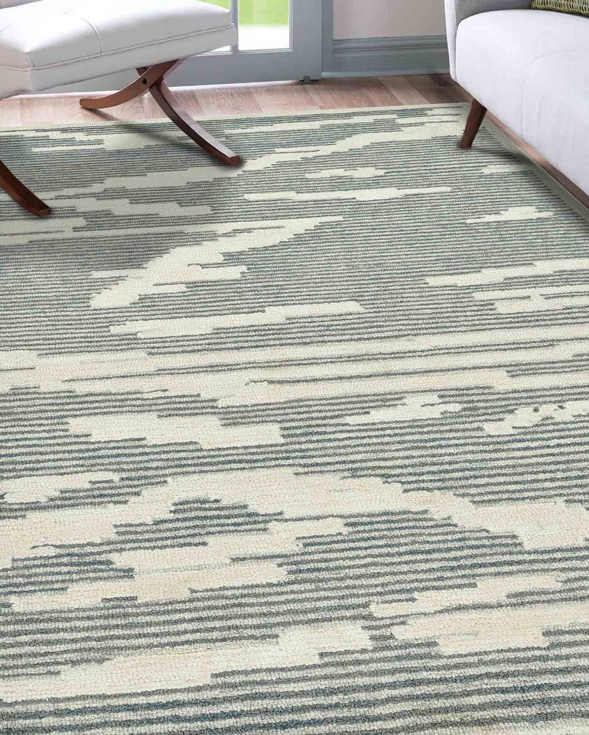 Chicago Hand Tufted Wool Carpet | 8x5 ft Grey