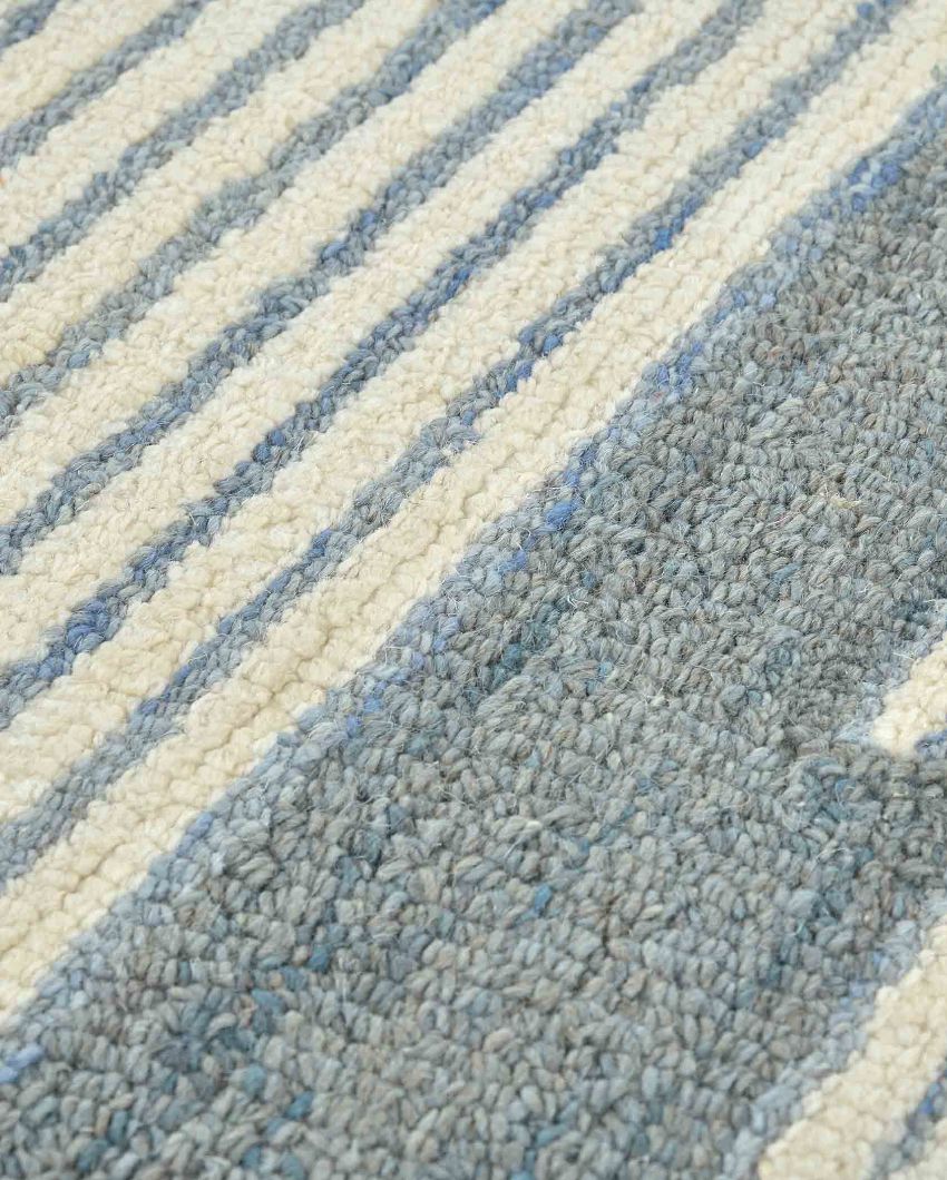 Chicago Hand Tufted Wool Carpet | 8x5 ft Blue
