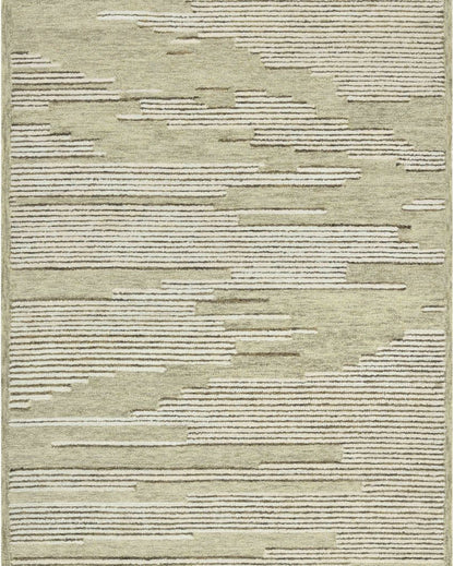 Wool Farmhouse Pattern Hand-Tufted Rug Carpet Loop Pile | 8 x 10 Feet