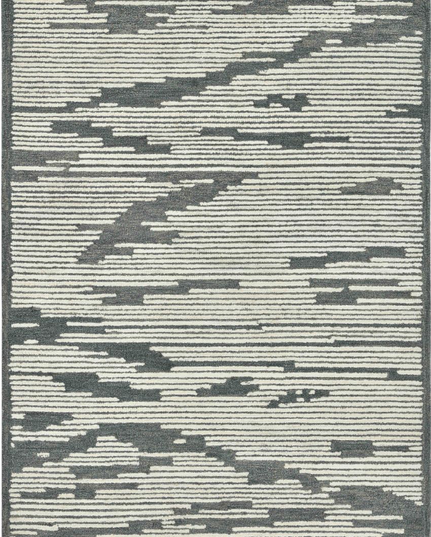 Chicago Hand Tufted Wool Carpet | 8x5 ft Dark Grey