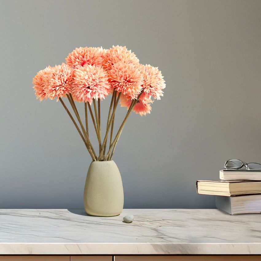 Soft Chrysanthemum Bloom Sticks Without Vase | Set of 6 | 1.5 Feet