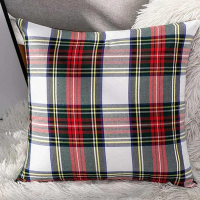 Checkered Woven Cotton Cushion Covers | Set Of 2 | 18 x 18 Inches