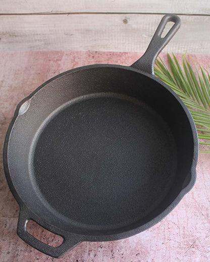 Robust & Heavy Duty Searing, Frying and Baking Cast Iron Black Skillet | 16 x 10 x 2 inches