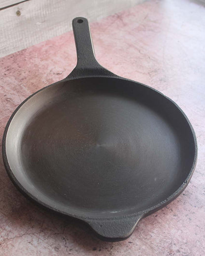 Essential & Healthy Oil Free Cooking Cast Iron Smooth Black Fry Pan | 16 x 10 inches