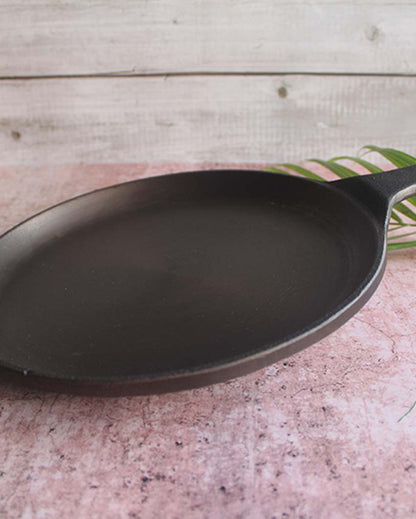 Essential & Healthy Oil Free Cooking Cast Iron Smooth Black Fry Pan | 16 x 10 inches