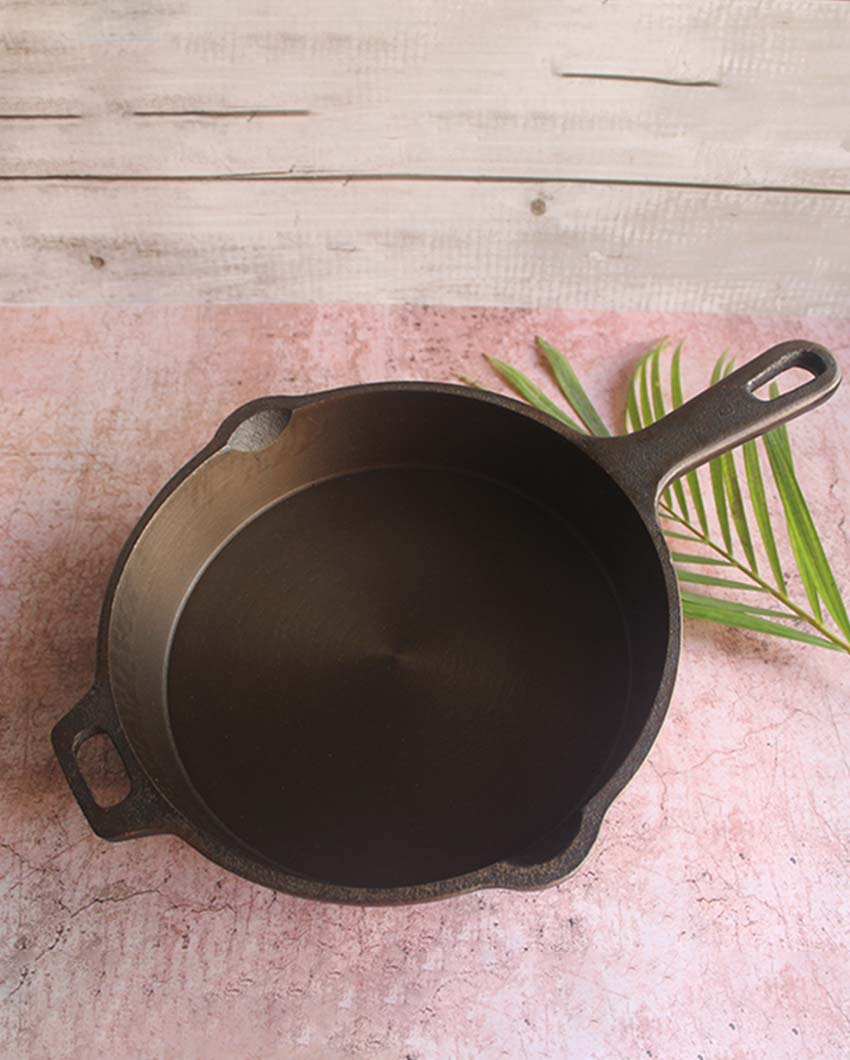 Refined & Non Stick Hassle Free Cooking Cast Iron Smooth Black Skillet