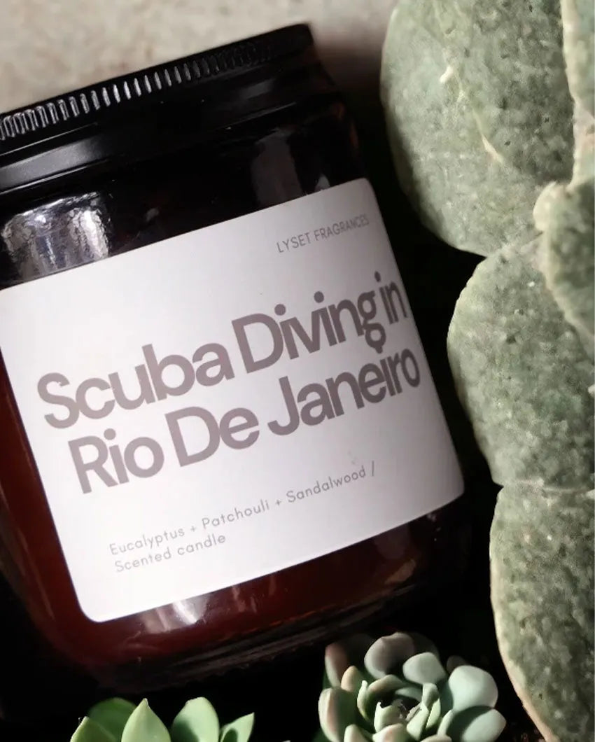 Scuba Diving in Rio De Janeiro Glass Jar Scented Candle