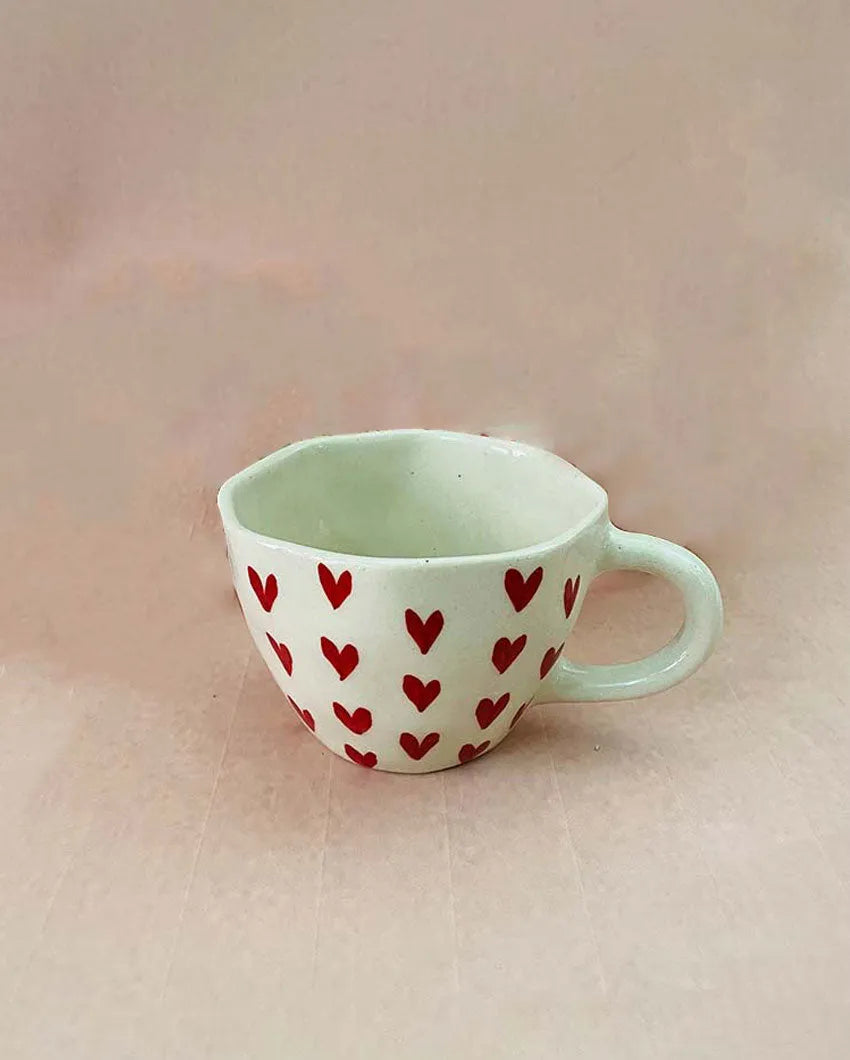 Heart Ceramic Tea Cups | 4 x 3 inches