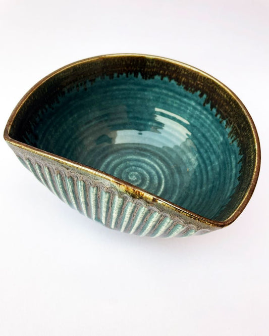Teal Designer Ceramic Serving Bowl
