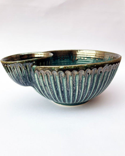 Teal Big Dip Ceramic Serving Bowl