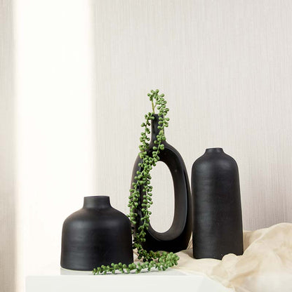 Ceramic Black Gang Vases | Set of 3 Default Title