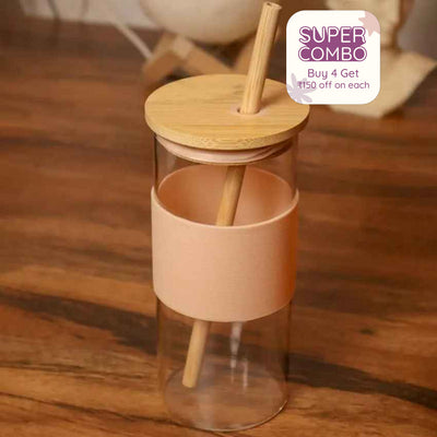 Sleek Glass Tumbler With Silicone Sleeve | 400 ml