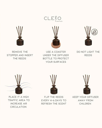 Peony Aqua and Seaweed Notes Reed Diffuser | 3 x 8 inches | 120ml