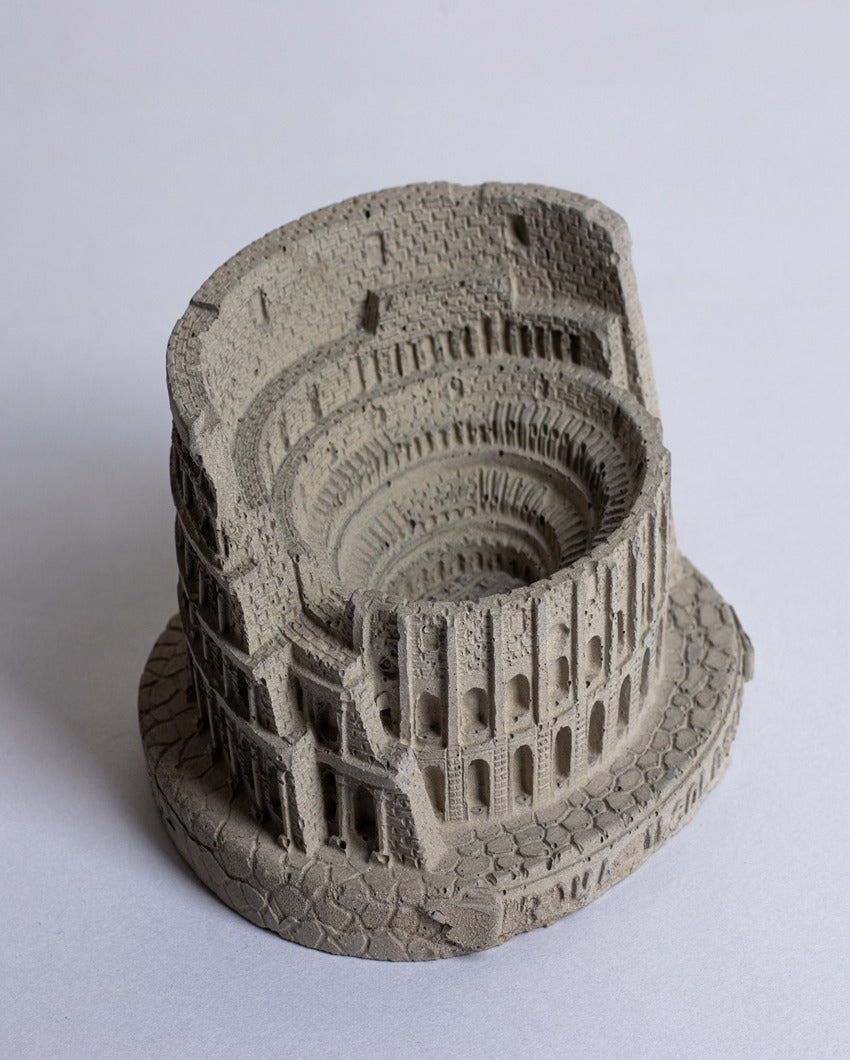 Classic Sturdy Shape Colosseum Concrete Ashtray | 4 x 3 x 4 inches