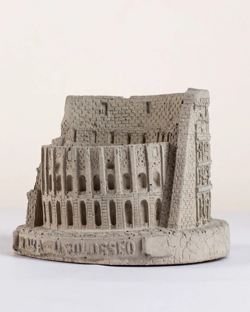 Classic Sturdy Shape Colosseum Concrete Ashtray | 4 x 3 x 4 inches