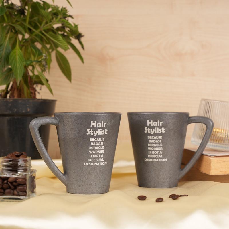 Hairstylist Quotes Coffee Mugs With Coaster Set Stone Black