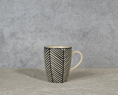 Black Stripes Ceramic Coffee Mug  | 260 ml