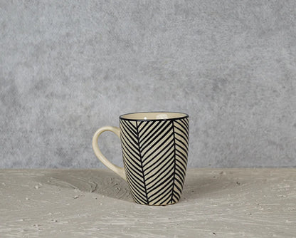 Black Stripes Ceramic Coffee Mug  | 260 ml