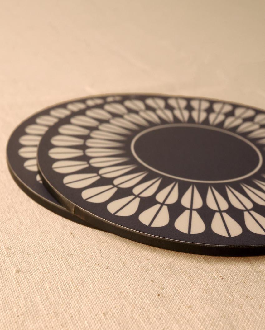 Blue Petal Big MDF Trivets | Set of 4