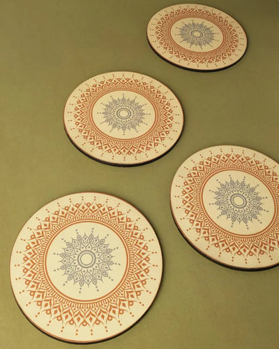 Blue Bloom Big MDF Trivets | Set of 4