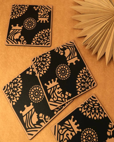 Gold King Queen Big MDF Trivets | Set of 4