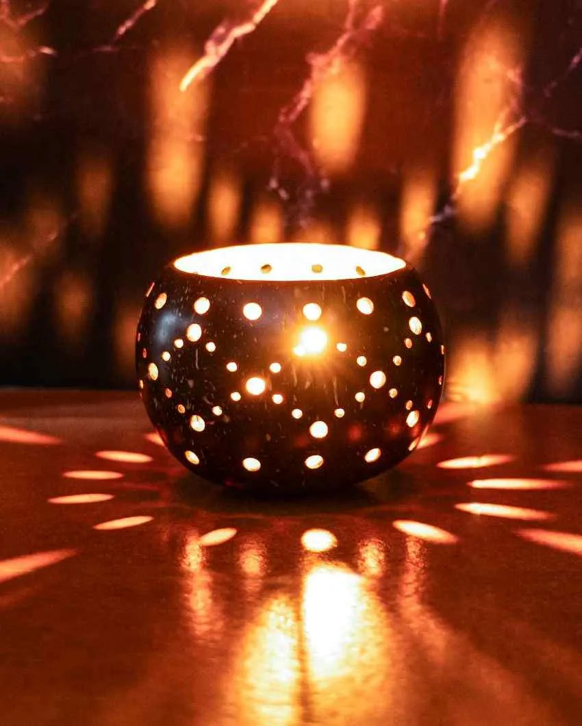 Gleeful Coconut Shell Tealight Holders | Set of 2