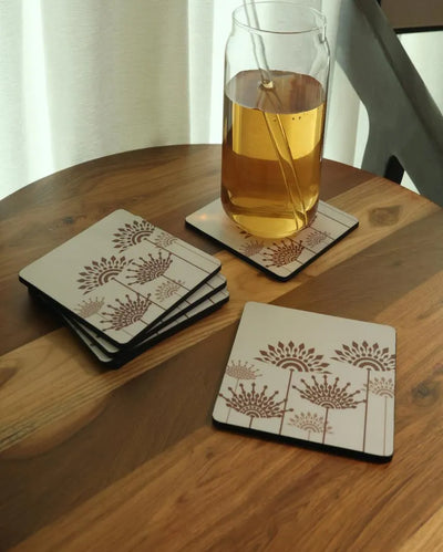 Peach Cotton MDF Coasters | Set of 6