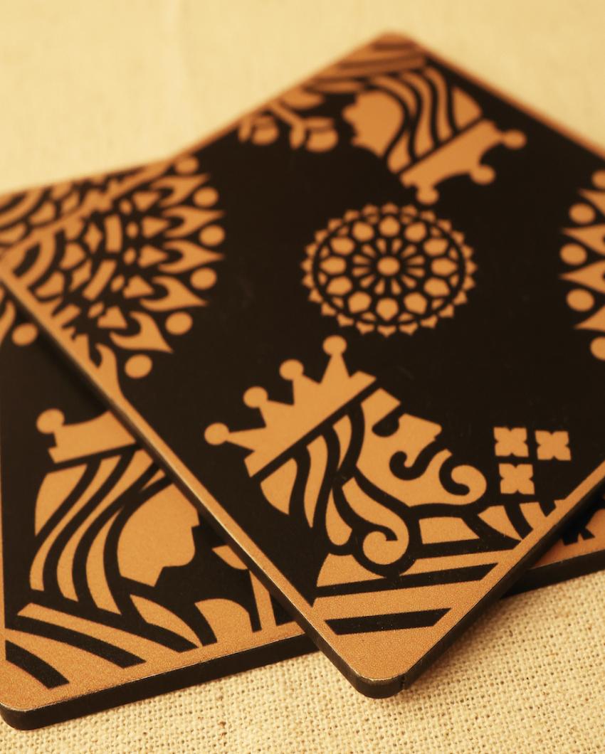 Gold King Queen MDF Coasters | Set of 6
