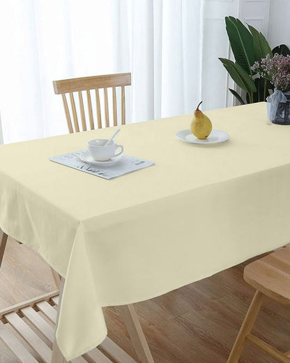 Posh Plain 6 Seater Cotton Table Cover | 60X70 inches Beige