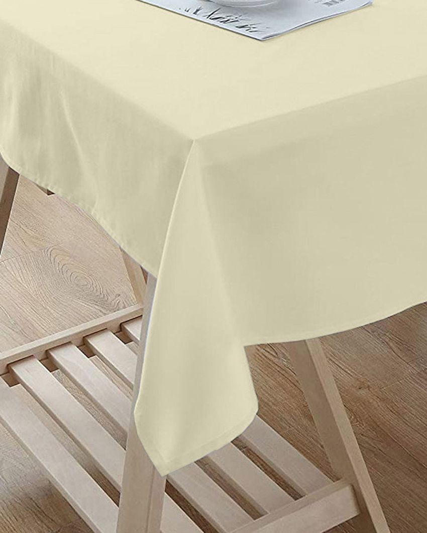 Posh Plain 6 Seater Cotton Table Cover | 60X70 inches Beige