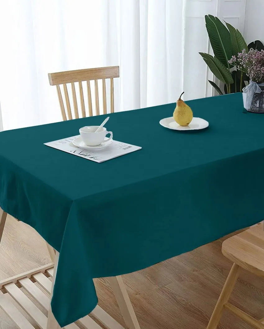 Posh Plain 6 Seater Cotton Table Cover | 60X70 inches Green