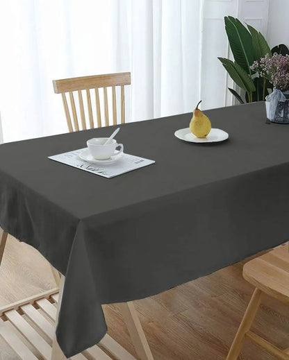 Posh Plain 6 Seater Cotton Table Cover | 60X70 inches Grey