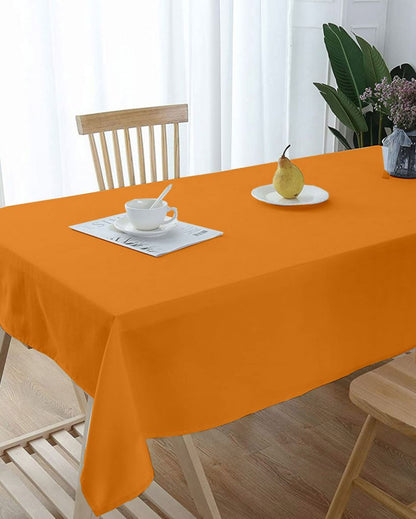 Posh Plain 6 Seater Cotton Table Cover | 60X70 inches Orange