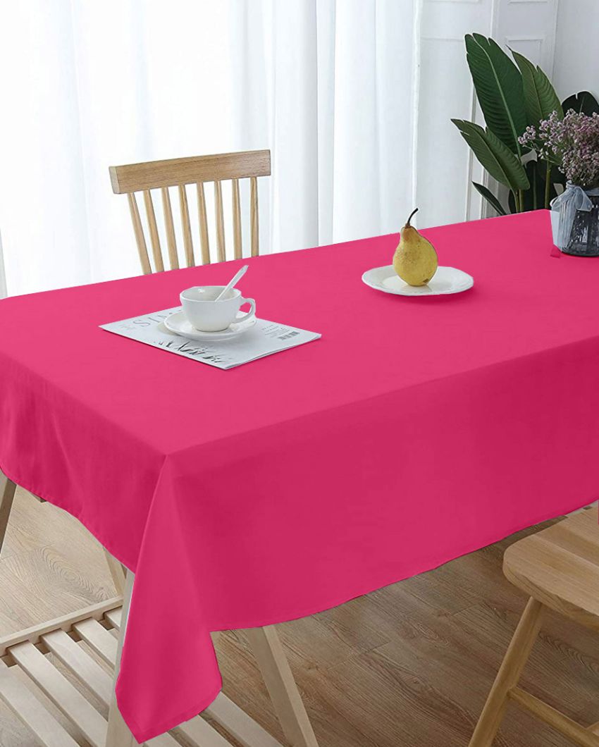 Ritzy Plain 6 Seater Table Cover | 60X70 inches Pink