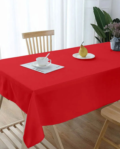 Ritzy Plain 6 Seater Table Cover | 60X70 inches Red