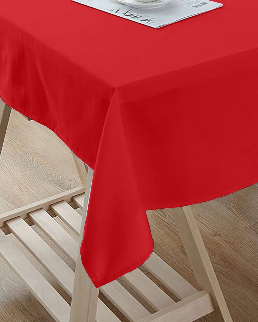 Ritzy Plain 6 Seater Table Cover | 60X70 inches Red