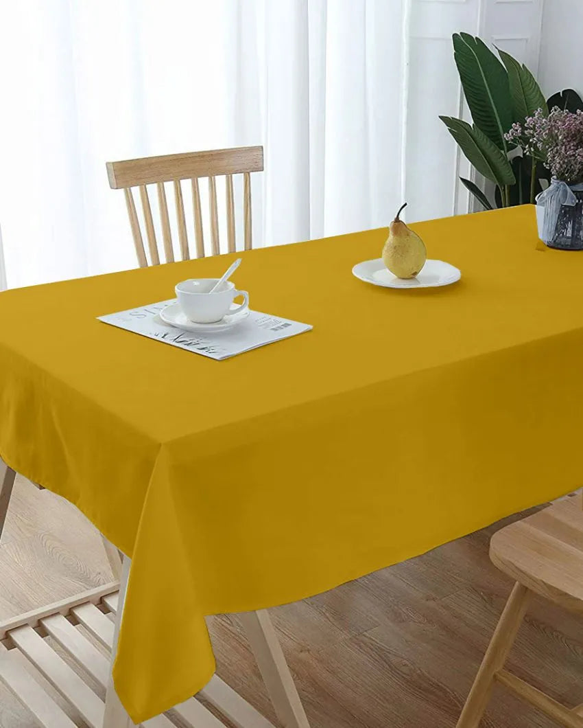 Ritzy Plain 6 Seater Table Cover | 60X70 inches Yellow