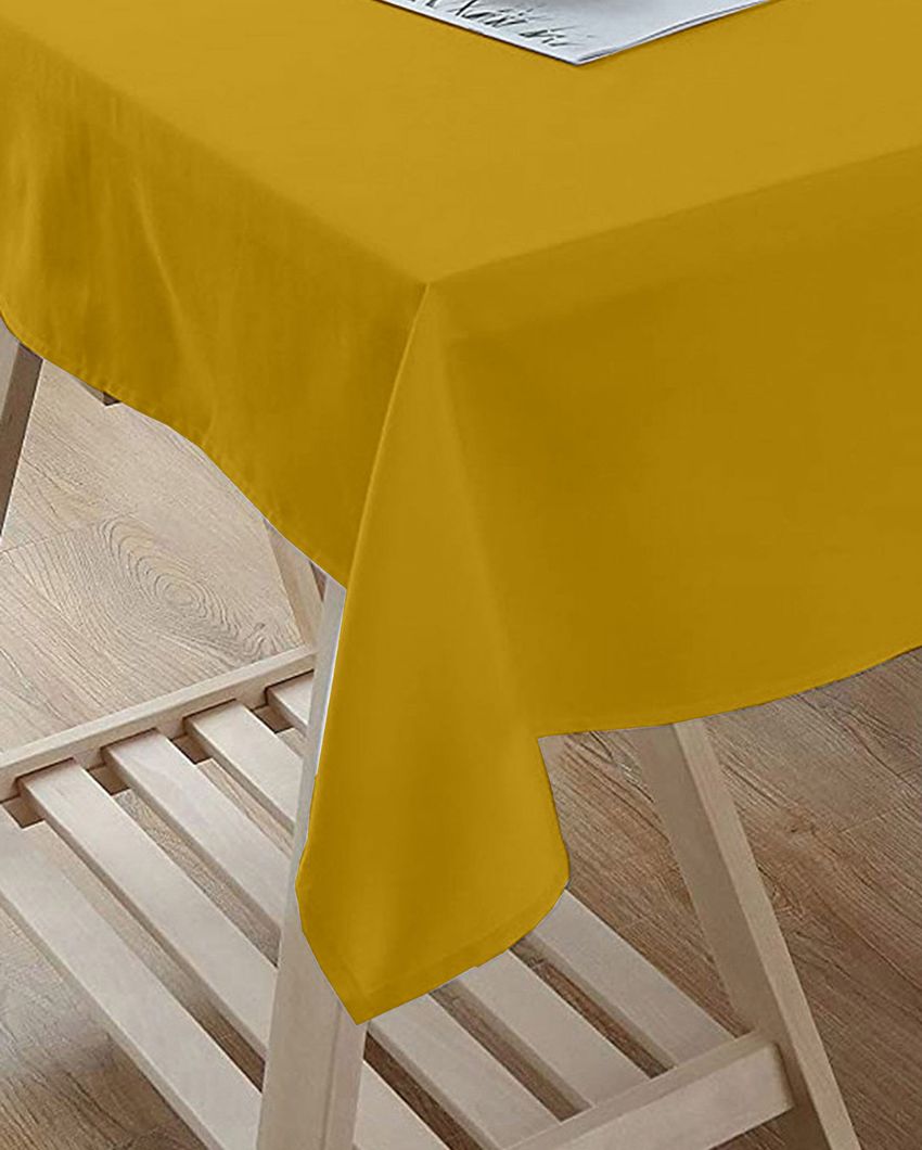 Ritzy Plain 6 Seater Table Cover | 60X70 inches Yellow