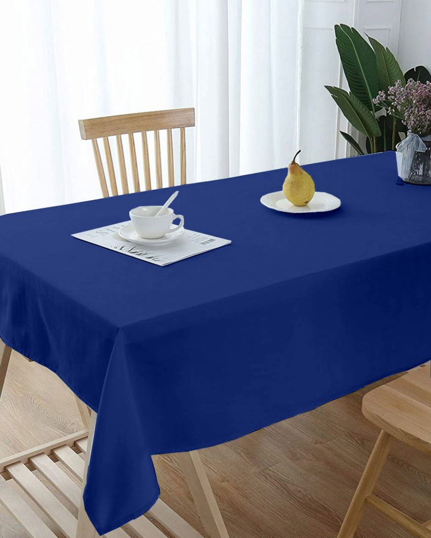 Ritzy Plain 6 Seater Table Cover | 60X70 inches Ink Blue