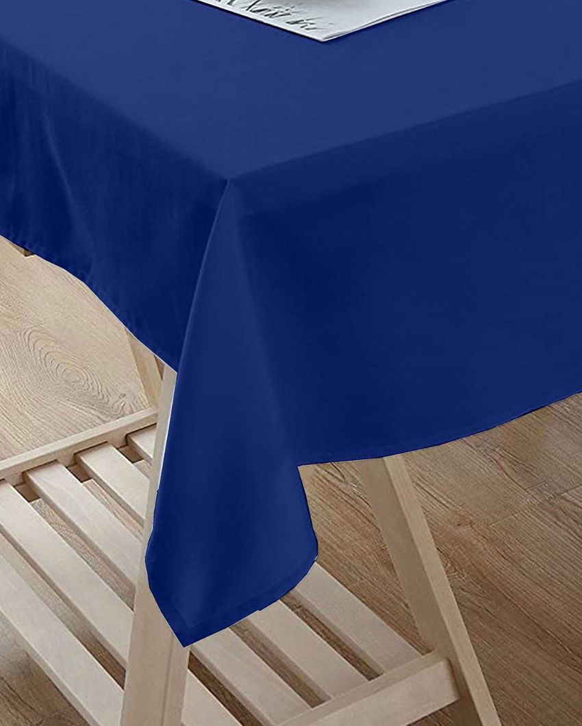 Ritzy Plain 6 Seater Table Cover | 60X70 inches Ink Blue