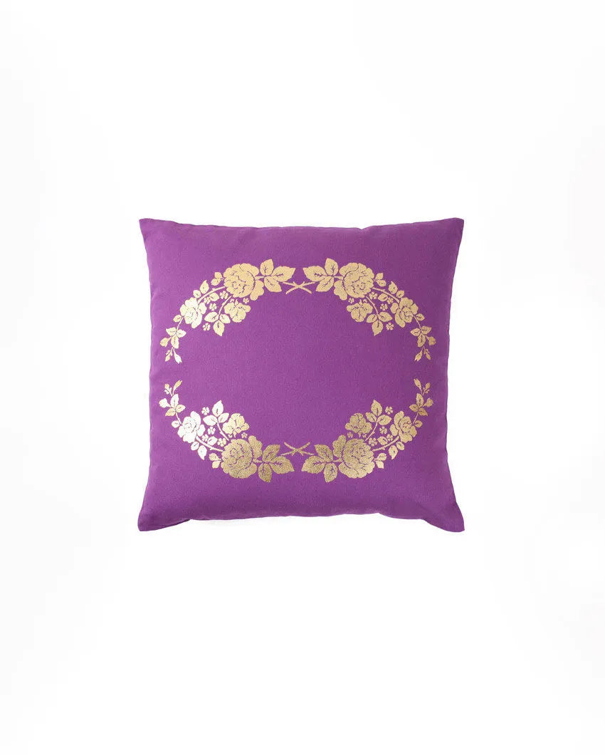 Sophisticated Foil Print Cotton Foil Printed Cushion Covers | Set of 2 | 16 x 16 inches