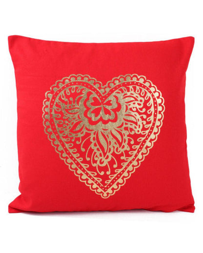 Graceful Foil Print Cotton Foil Printed Cushion Covers | Set of 2 | 16 x 16 inches