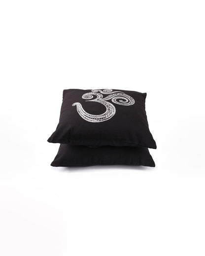 Timeless Foil Print Cotton Foil Printed Cushion Covers | Set of 2 | 16 x 16 inches