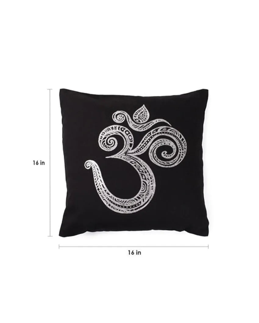 Timeless Foil Print Cotton Foil Printed Cushion Covers | Set of 2 | 16 x 16 inches