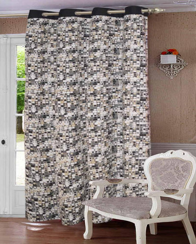 Coin Printed Cotton Door Curtain | 7.5 Feet | Single