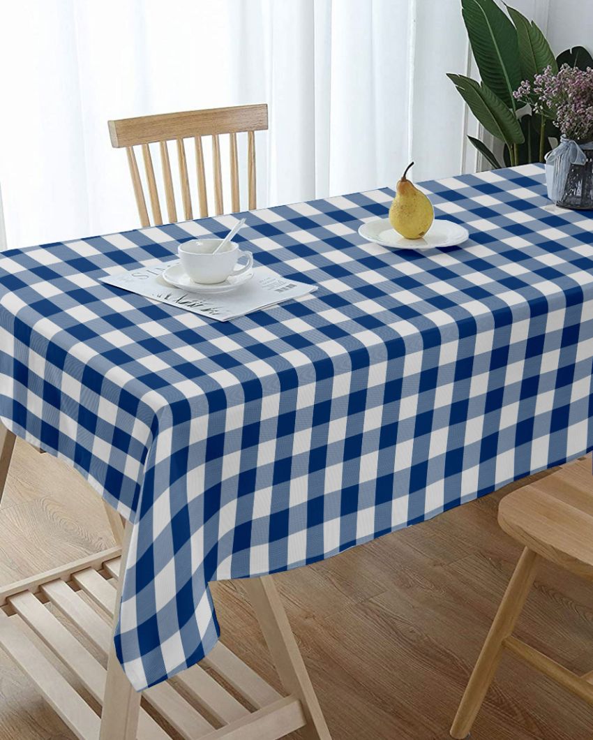 Buffalo Checks Center Cotton Table Cover | 36X60 inches Blue