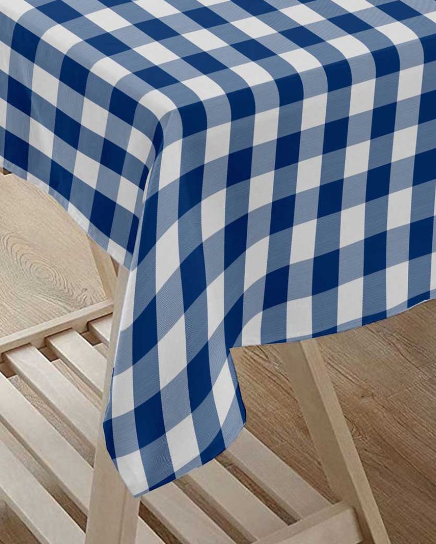 Buffalo Checks Center Cotton Table Cover | 36X60 inches Blue