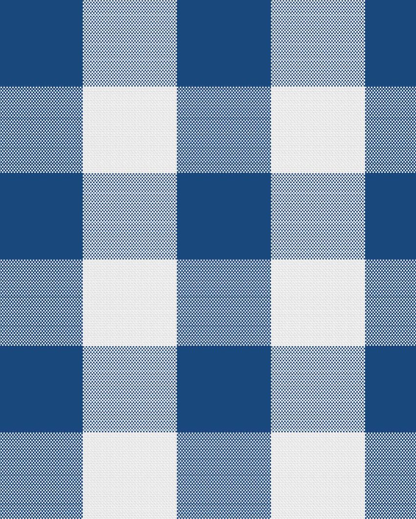 Buffalo Checks Center Cotton Table Cover | 36X60 inches Blue